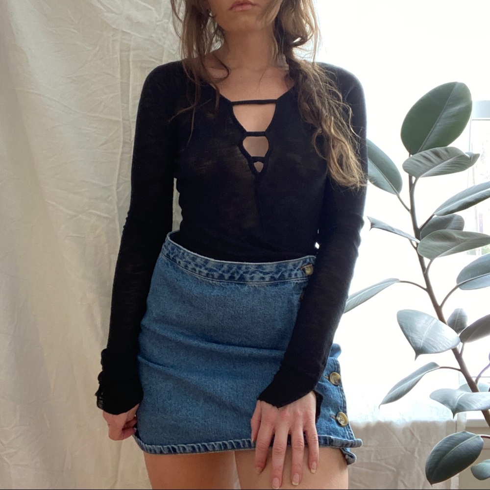 Free People Sheer Knit Shirt